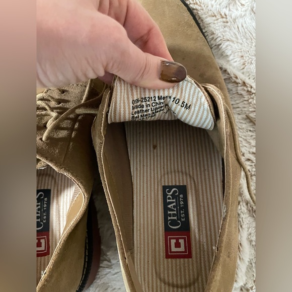 Chaps Men’s Tan Suede Oxford Dress Shoes – Size 10.5M – Leather Upper – EUC - Picture 2 of 12